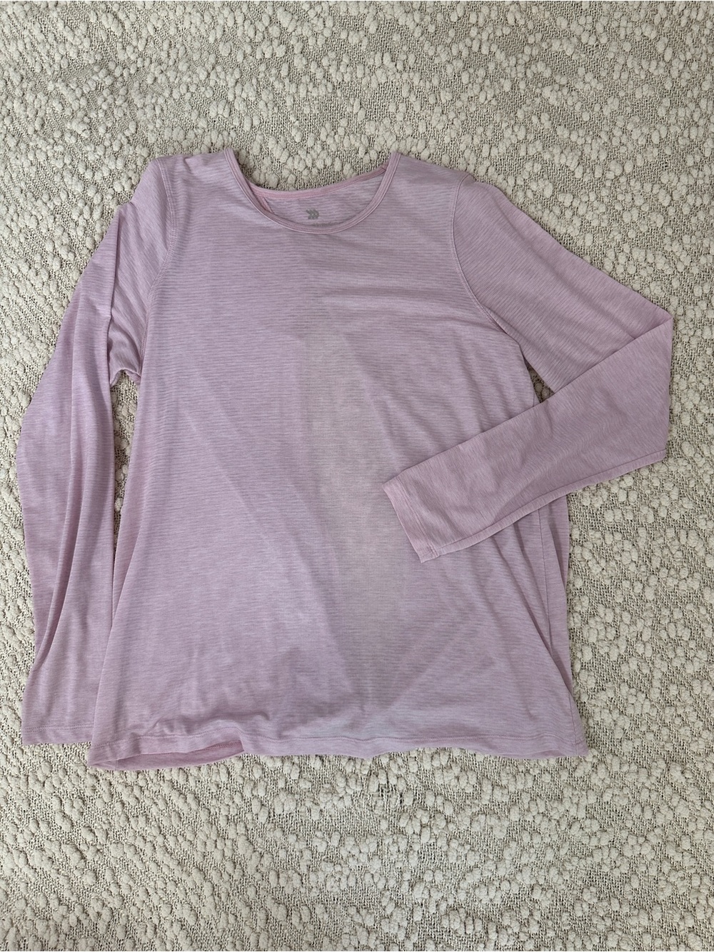All in Motion Womens Heathered Lavender Open Tie Back Long Sleeve Active Top M